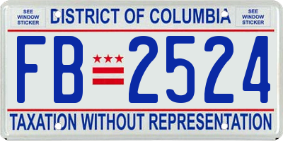 DC license plate FB2524