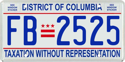 DC license plate FB2525