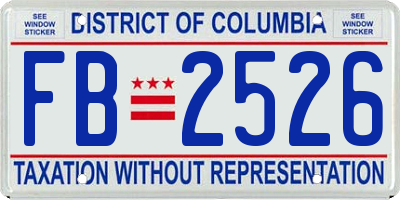 DC license plate FB2526