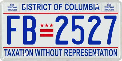 DC license plate FB2527