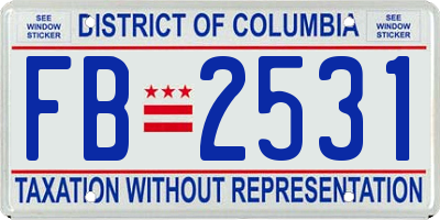 DC license plate FB2531