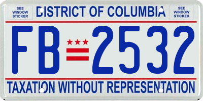 DC license plate FB2532