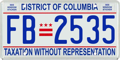 DC license plate FB2535