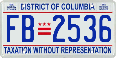 DC license plate FB2536