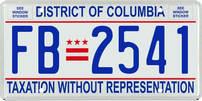 DC license plate FB2541