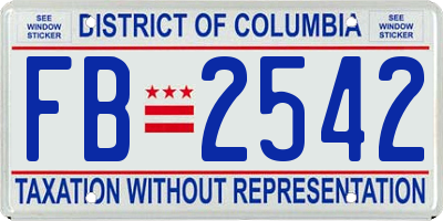 DC license plate FB2542