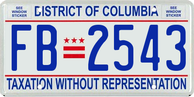 DC license plate FB2543