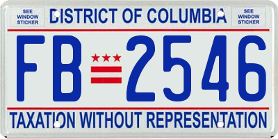 DC license plate FB2546