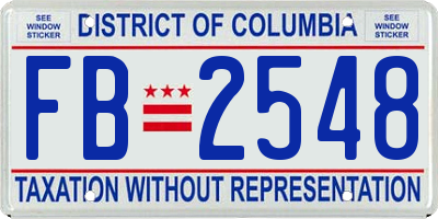 DC license plate FB2548