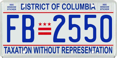 DC license plate FB2550