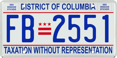 DC license plate FB2551