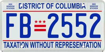 DC license plate FB2552