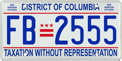 DC license plate FB2555