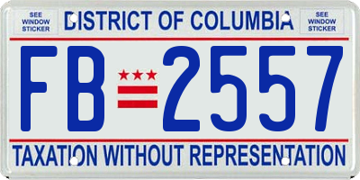 DC license plate FB2557