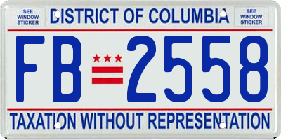 DC license plate FB2558