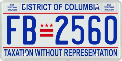 DC license plate FB2560