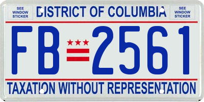 DC license plate FB2561