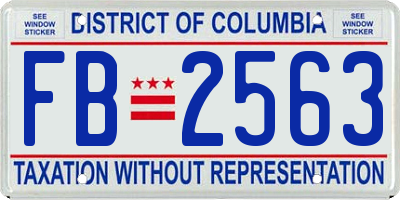 DC license plate FB2563