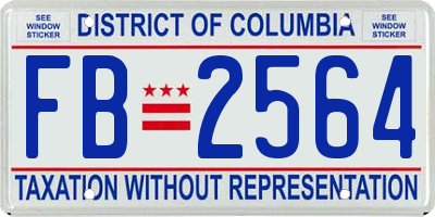 DC license plate FB2564