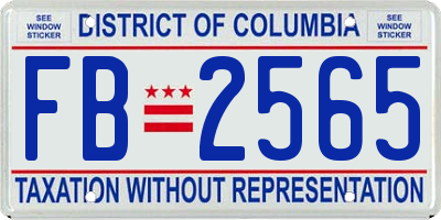 DC license plate FB2565