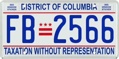 DC license plate FB2566