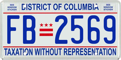 DC license plate FB2569