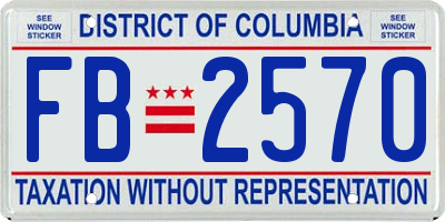 DC license plate FB2570