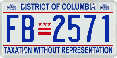 DC license plate FB2571