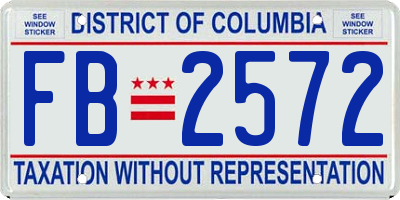 DC license plate FB2572