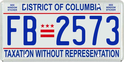 DC license plate FB2573