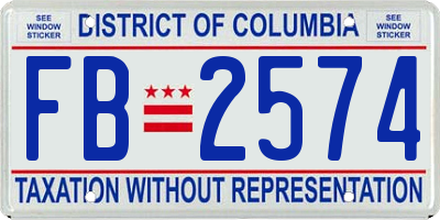 DC license plate FB2574