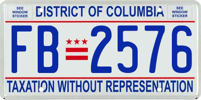 DC license plate FB2576