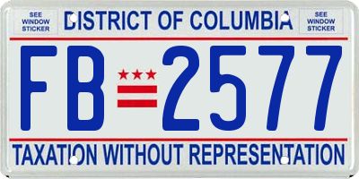 DC license plate FB2577