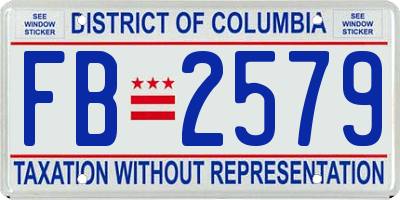 DC license plate FB2579