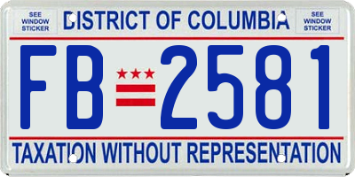 DC license plate FB2581