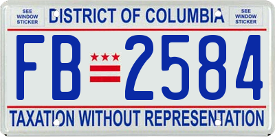 DC license plate FB2584