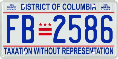 DC license plate FB2586