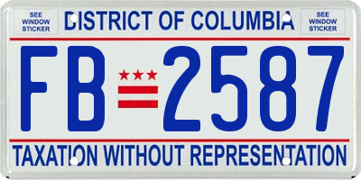 DC license plate FB2587