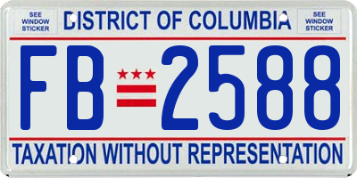 DC license plate FB2588