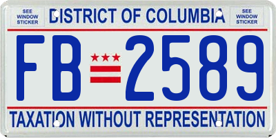 DC license plate FB2589