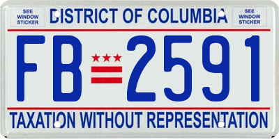 DC license plate FB2591