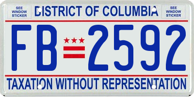 DC license plate FB2592