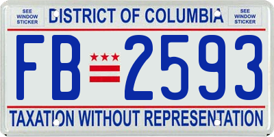 DC license plate FB2593