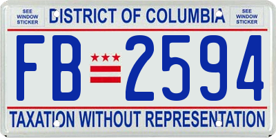 DC license plate FB2594