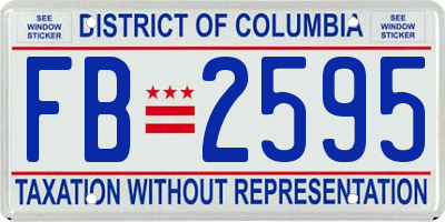 DC license plate FB2595