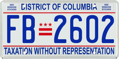 DC license plate FB2602