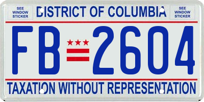 DC license plate FB2604