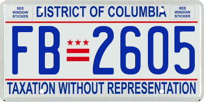 DC license plate FB2605