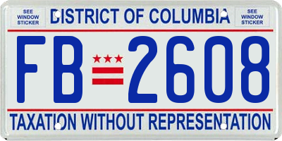 DC license plate FB2608