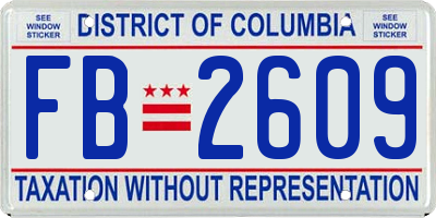 DC license plate FB2609